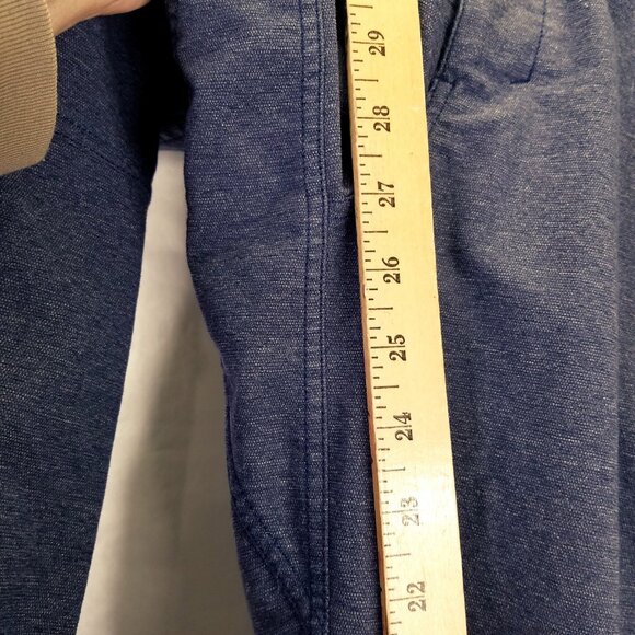 Lululemon ABC Pant Skinny Tech Men's 33 X 27 Blue Chambray Woven Stretch LM5983S - Picture 16 of 16